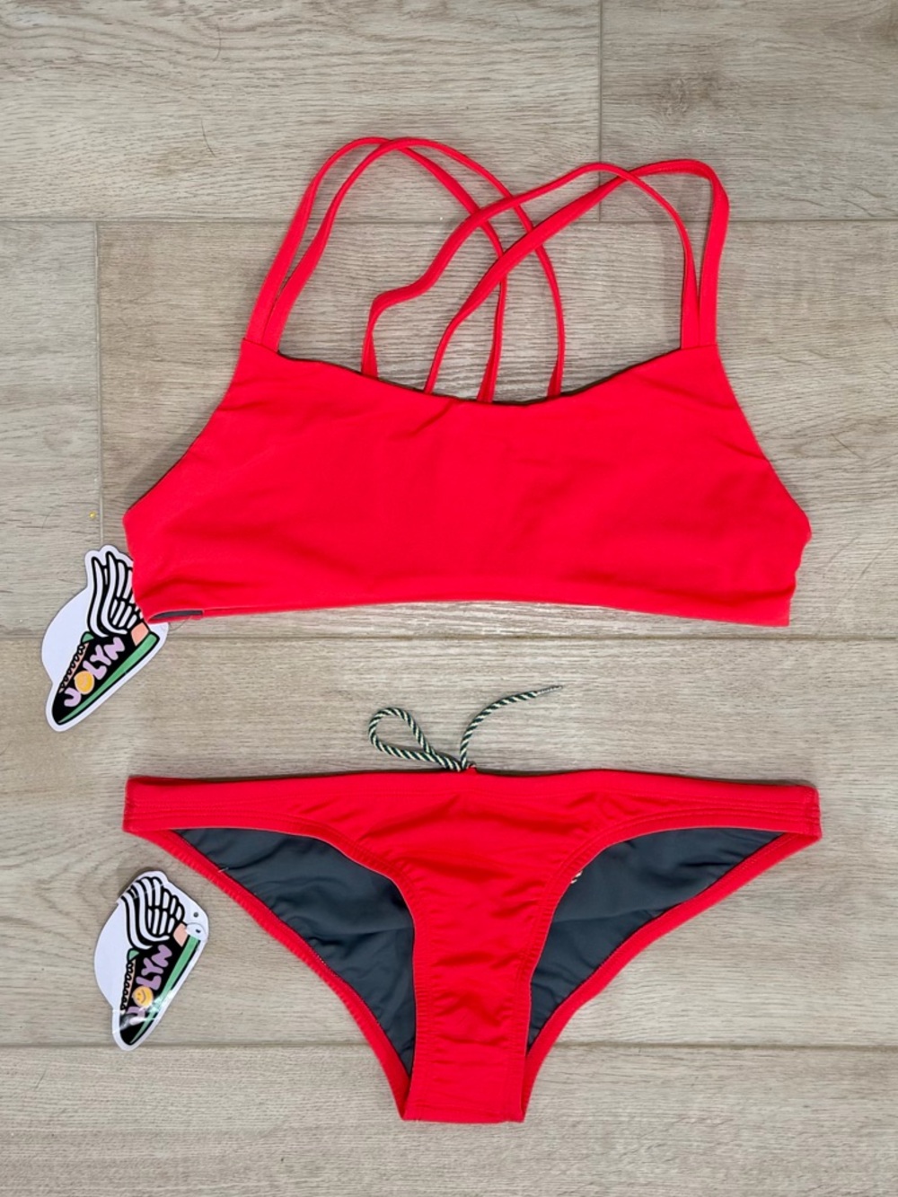 Jolyn Bikini set Fendrick top & Europe Bottoms in Strawberry, size L - NWT